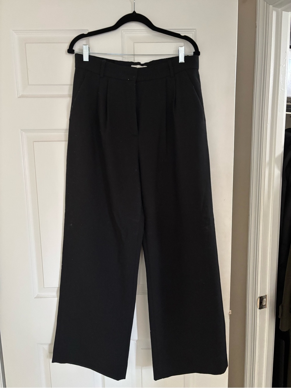 Abercrombie & Fitch Black Wide-Leg Trousers